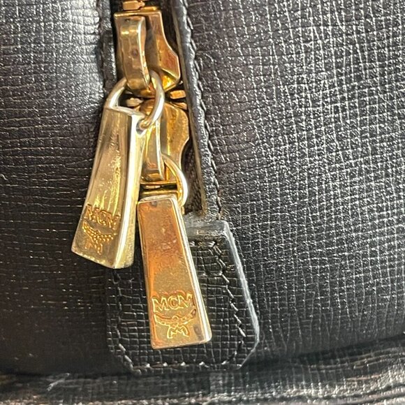 MCM  Calfskin Studded Barrel Bag Black - Preowned - Picture 8 of 14